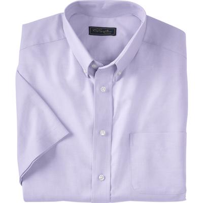 Men's Big & Tall KS Signature Wrinkle Free Short-Sleeve Oxford Dress Shirt by KS Signature in Soft Purple (Size 22)