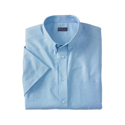 Men's Big & Tall KS Signature Wrinkle Free Short-Sleeve Oxford Dress Shirt by KS Signature in Sky Blue (Size 24)