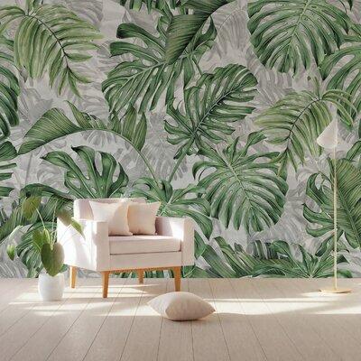 Bayou Breeze Lueras Texture Wall Mural Fabric in G...