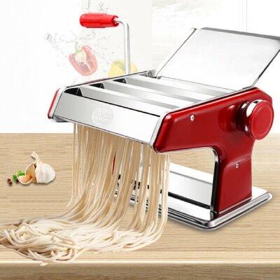 Smarten Manual Pasta Maker w/ 3 Attachments Stainless Steel in Gray/Red | 8 H x 8.7 W x 8.7 D in | Wayfair Pasta Maker-Red001
