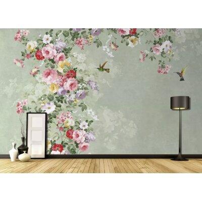 GK Wall Design American Floral Retro Flower Blossom Removable Textured Wallpaper Non-Woven in Gray | 112 W in | Wayfair GKWP000329W112H75