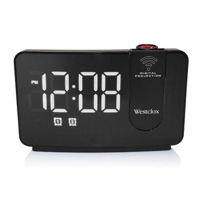 Westclox Clocks Westclox Projection Alarm Clock w/ 1.4" Large Time Display Plastic/Acrylic in White | 5.91 H x 1.54 W x 3.71 D in | Wayfair 80234W