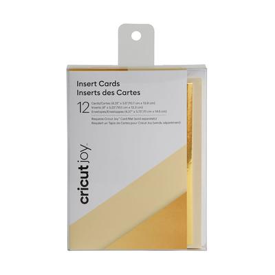 Cricut Joy Insert Cards | Cream/Gold Metallic 4.25" x 5.5" | Gold/White