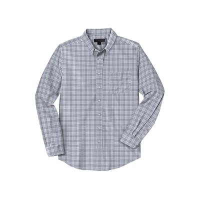 Men's Big & Tall KS Signature Wrinkle-Free Oxford Dress Shirt by KS Signature in Grey Plaid (Size 24 35/6)