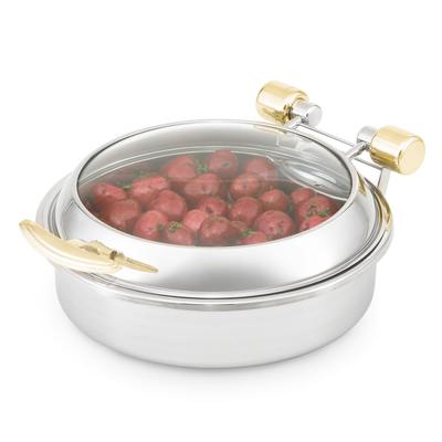 Vollrath 46124 Intrigue Round Chafer w/ Hinged Lid & Induction Heat, 6 Quart, Induction Ready