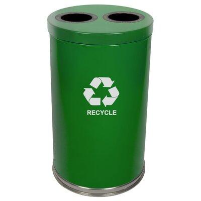 Witt Metal Recycling Multi Compartment 36 Gallon Recycling Bin Stainless Steel in Green | 33 H x 18 W x 18 D in | Wayfair 18RTGN-2H