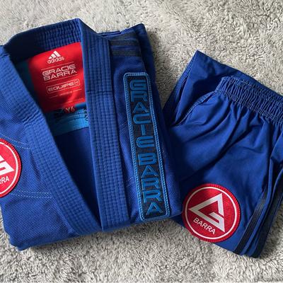 Adidas Matching Sets | Gracie Barra Adidas Limited Edition Kimono - Jiu Jitsu - Blue - Youth Size Y6 | Color: Blue | Size: Y6