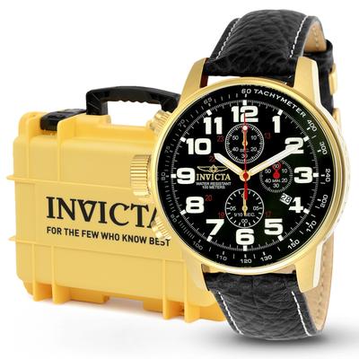 Invicta I-Force Men's Bundle - 46mm Black with Invicta 8-Slot Dive Impact Watch Case Light Yellow (B-3330-DC8-LTYEL)