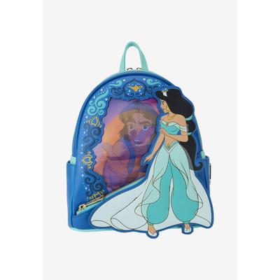 Women's Loungefly X Disney Princess Jasmine Aladdin Lenticular Mini Backpack by Loungefly in Blue