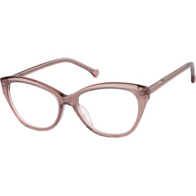 Zenni Women's Cat-Eye Prescription Glasses Red Plastic Full Rim Frame