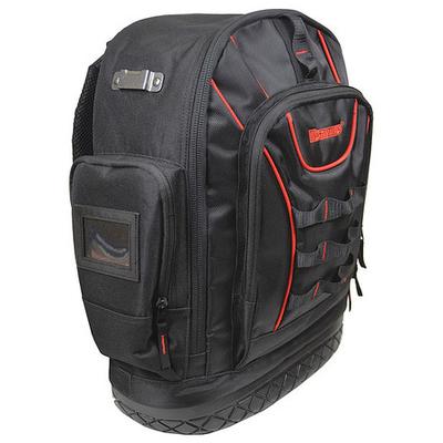 WESTWARD 32PJ49 Backpack, Tool Backpack, Black, Polyester, 22 Pockets