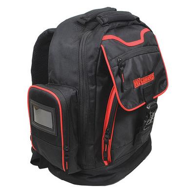 WESTWARD 32PJ48 Backpack, Tool Backpack, Black, Polyester, 19 Pockets