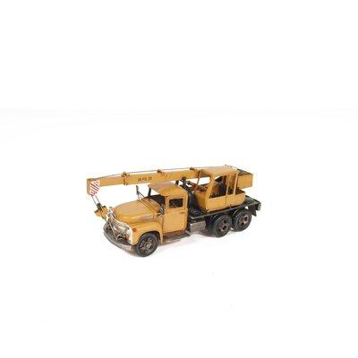 Red Barrel Studio® Higden Metal Handmade Tin Crane Truck Metal in Gray/Yellow | 7.5 H x 18 W x 5 D in | Wayfair 71949B12956040628C23396FDEEDDD95
