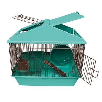Tucker Murphy Pet™ Cittlaly Animal House 16" 2-Level Hamster Cage Acrylic/ (lightweight & chew-proof) in Green | 15 H x 16 W x 12 D in | Wayfair