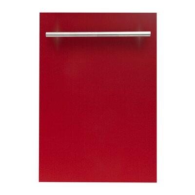 ZLINE 18 in. Compact Top Control Built-In Dishwasher w/ Stainless Steel Tub & Modern Style Handle in Red | 32.5 H x 17.63 W x 23.1 D in | Wayfair