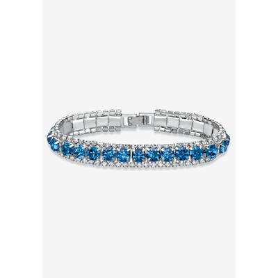 Women's Silver Tone Tennis Bracelet Simulated Birthstones and Crystal, 7  by PalmBeach Jewelry in September