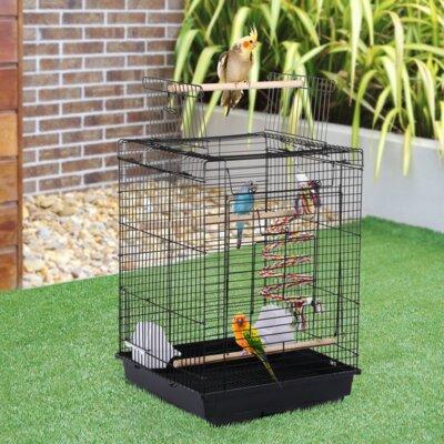 Tucker Murphy Pet™ 22.8" H Bird Cage For Small Parrot Cage Iron, Metal in Black/Gray | 22.8 H x 15.7 W x 15.7 D in | Wayfair