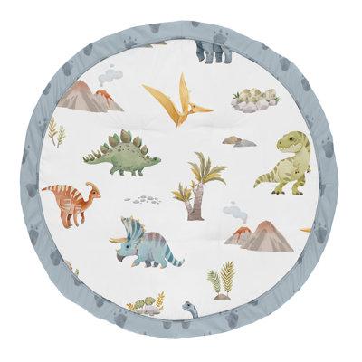 Watercolor Dinosaur Dino Baby Play Mat by Sweet Jojo Designs Fabric in Blue/White | 36 H x 36 W x 36 D in | Wayfair Playmat-Dinosaur-BU