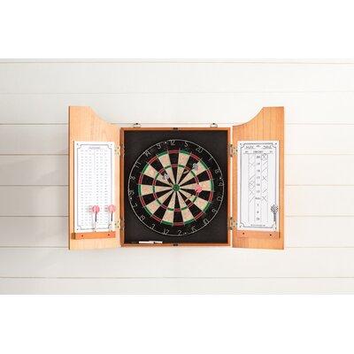 Trademark Games Bristle Dartboard & Cabinet Set w/ Darts, Steel in Black/Brown/Gray | 23 H x 21 W x 3 D in | Wayfair 15-9000