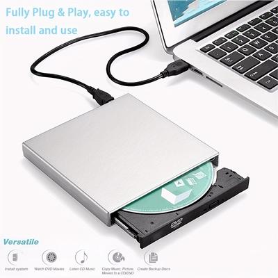 Portable Usb Cd/dvd Writer With Shockproof Design & Noise Cancelling Technology - White