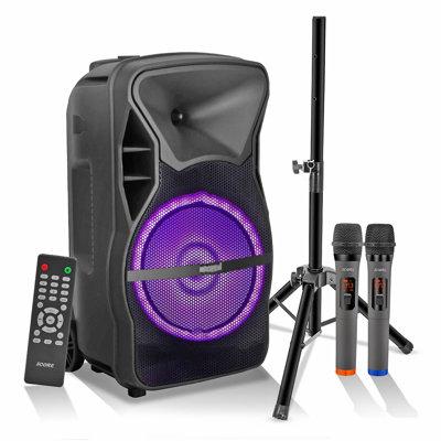 5 CORE DJ Speakers Rechargeable Powered PA System Loud Speaker in Black | 21 H x 12.5 W x 17 D in | Wayfair ACTIVE HOME 12 2-MIC