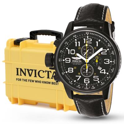 Invicta I-Force Men's Bundle - 46mm Black with Invicta 8-Slot Dive Impact Watch Case Light Yellow (B-3332-DC8-LTYEL)