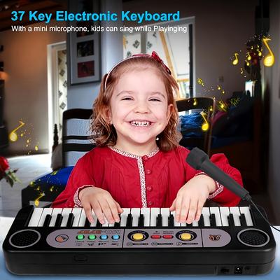 37-key Multifunctional Portable Electronic Organ With Microphone, Very Suitable For Piano Music Teaching Toys, Christmas And Birthday Gifts, Suitable For Girls And Boys Aged 3/4/5/6/7/8.