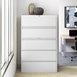 Upper Square™ Harietta 5-Drawer Lateral Filing Cabinet Metal/Steel in White | 67.63 H x 42 W x 18.63 D in | Wayfair