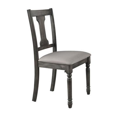 Wallace Side Chair (Set of 2) in Tan Linen & Weathered Gray - Acme Furniture 71437