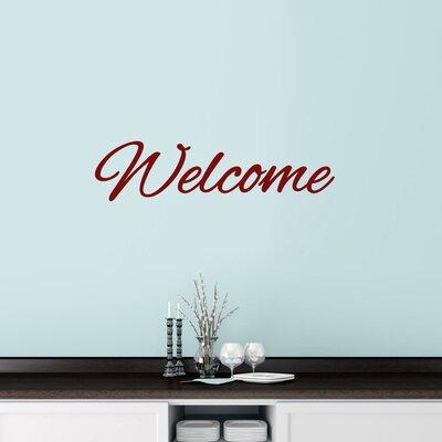 Charlton Home® Welcome Script Wall Decal Vinyl in Red | 9 H x 36 W in | Wayfair 46733E47694F4AE7912B37115C860D4F