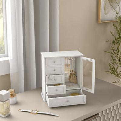 Darby Home Co Jewelry Box Wood/Velvet in Brown/White, Size 13.0 H x 11.75 W x 6.0 D in | Wayfair B430A580E2C84C9EACF299A6FAFF3229