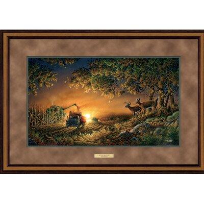Rosalind Wheeler Sunset Harvest by Terry Redlin Framed Painting Print Paper in Brown/Green/Orange, Size 22.5 H x 32.75 W x 2.0 D in | Wayfair