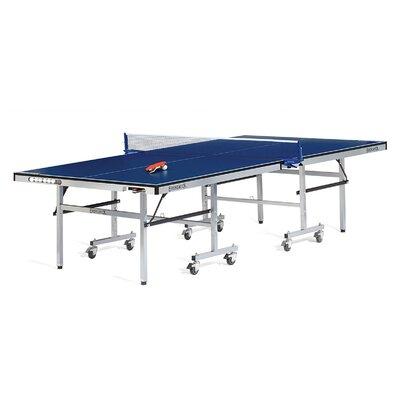 Brunswick Billiards Smash 5.0 Foldable Indoor Table Tennis w  Paddles & Balls (18mm Thick) Aluminum Steel Legs in Blue Gray | Wayfair 51871279001