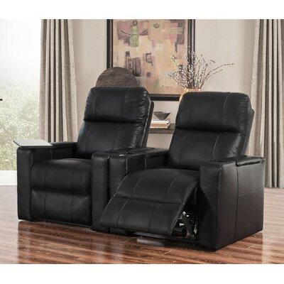 Wade Logan® Vannatta 36" Wide Faux Leather Power Recliner Home Theater Seating w/ Cup Holder Faux Leather in Gray, Size 46.0 H x 36.0 W x 38.0 D in