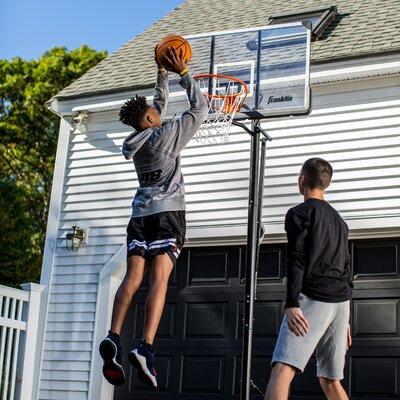 Franklin Sports Portable Basketball Hoop, Steel in Black | 120 H x 29.52 W x 44.09 D in | Wayfair 92004X