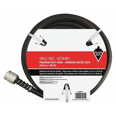 ZORO SELECT 423H81 Water Hose,Cold,PVC,100 ft.,Black