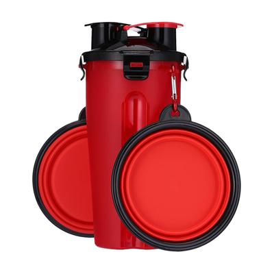 Royal Wise Pet Food Storage Red - Red Portable Double-Bowl Dual Pet Food Bottle