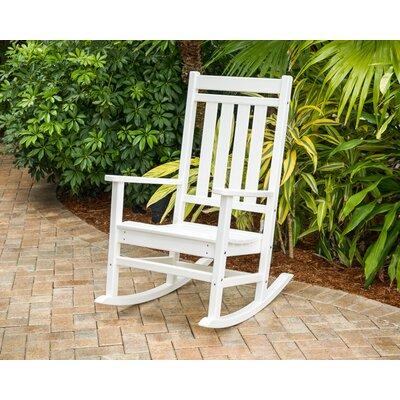 POLYWOOD® Estate Outdoor Rocking Chair in Pink/White | 41.25 H x 26.25 W x 34 D in | Wayfair R199WH