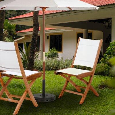 Bay Isle Home™ Addilyn Folding Teak Patio Dining Chair Wood/Sling in White | 36 H x 20 W x 15 D in | Wayfair 70FD479038124A34A7F5B19930128E42