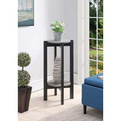Newport Deluxe Plant Stand in Faux Cement / Weathered Gray - Convenience Concepts 121152CMWGY