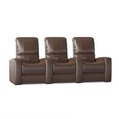 Latitude Run® Blaze XL900 Home Theater Sofa (Row of 3) Faux Leather in Brown, Size 44.0 H x 96.0 W x 40.0 D in | Wayfair