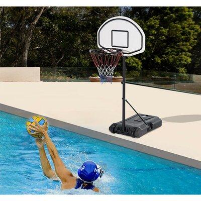 Ktaxon Pool Hoop Portable Youth Basketball Goal Stand, Nylon in Black/White | 29.5 H x 7.3 W x 20.1 D in | Wayfair wf2-89013263