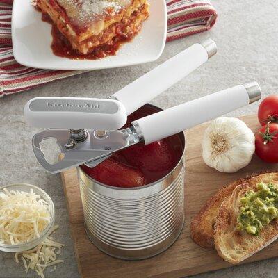 KitchenAid Can Opener Stainless Steel/Plastic in White, Size 3.0 W x 1.25 D in | Wayfair KO199OHWHA