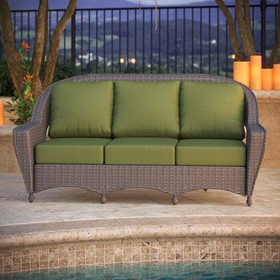 Andover Mills™ Outdoor Sunbrella Seat/Back Cushion in Green/Brown, Size 6.0 H x 66.75 W x 25.5 D in | Wayfair EC58772298B848FF8D680FBB6872DCC7