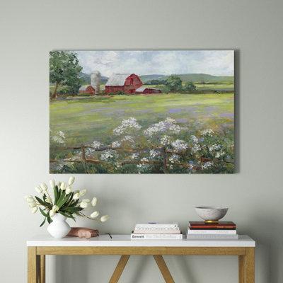 Charlton Home® Demetrice Bromborough 39_The Flower Bed Pink Farm Delivery Truck Stretched Canvas Wall Art By Jen Bucheli Canvas, | Wayfair