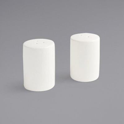 Front of the House TSP019BEP23 Catalyst 3 oz. European White Porcelain Salt and Pepper Shaker Set - 12 Case