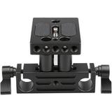 CAMVATE DSLR Baseplate with Height Risers and 15mm Rod Block C1237