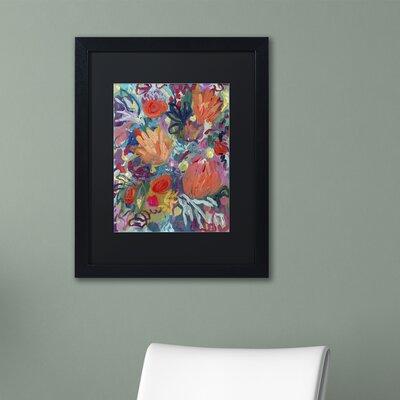 Winston Porter Anjeliett Mil Besos by Carrie Schmitt - Picture Frame Print on Canvas & Fabric in Blue/Indigo/Orange | Wayfair ALI5359-B1620MF