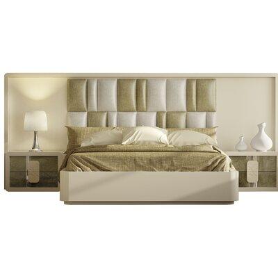 Mercer41 Longville Standard 4 Piece Bedroom Set Upholstered in Brown/Gray | King | Wayfair 1E1F04F5EC6146ADB00CF407CDD203D6