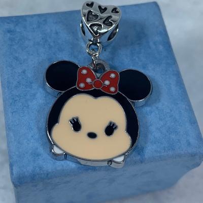 Disney Jewelry | Baby Face Minnie Mouse European Charm | Color: Black/Red | Size: Os